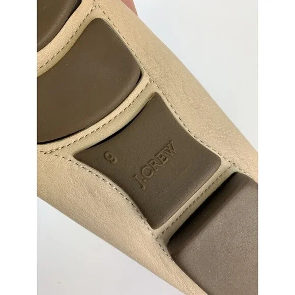 J Crew Soft Leather Loafer Taupe Bridle Bit Moccasin Toe Slip On Flat Womens 9 - Picture 12 of 12